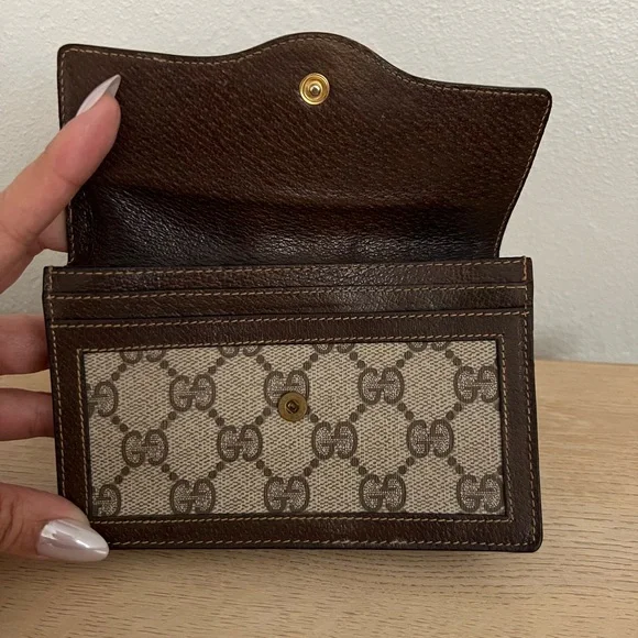 Vintage Gucci GG Monogram Canvas Leather Clutch Wallet - Picture 6 of 16